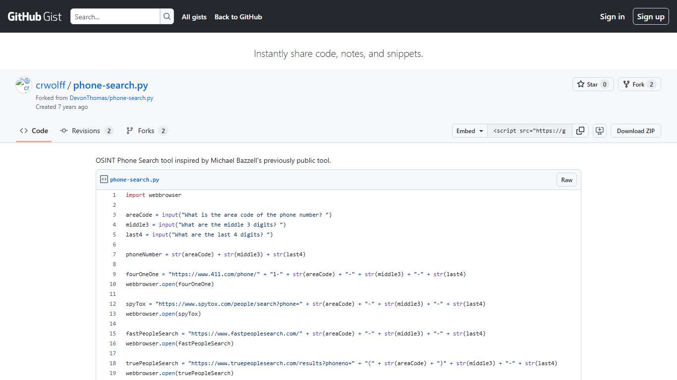 OSINT Phone Search tool inspired by Michael Bazzell's previously public tool. · GitHub