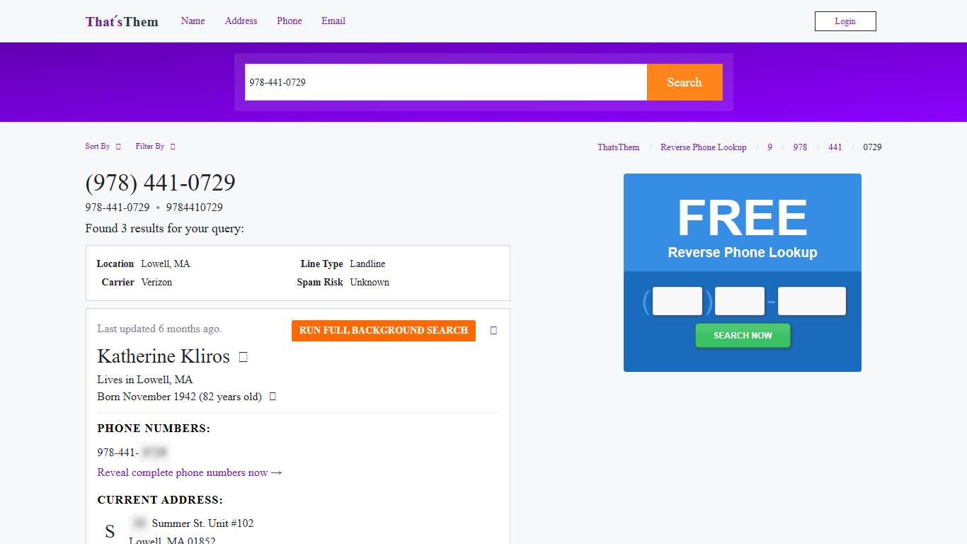 978-441-0729 978-441-0729 is a Landline ThatsThem